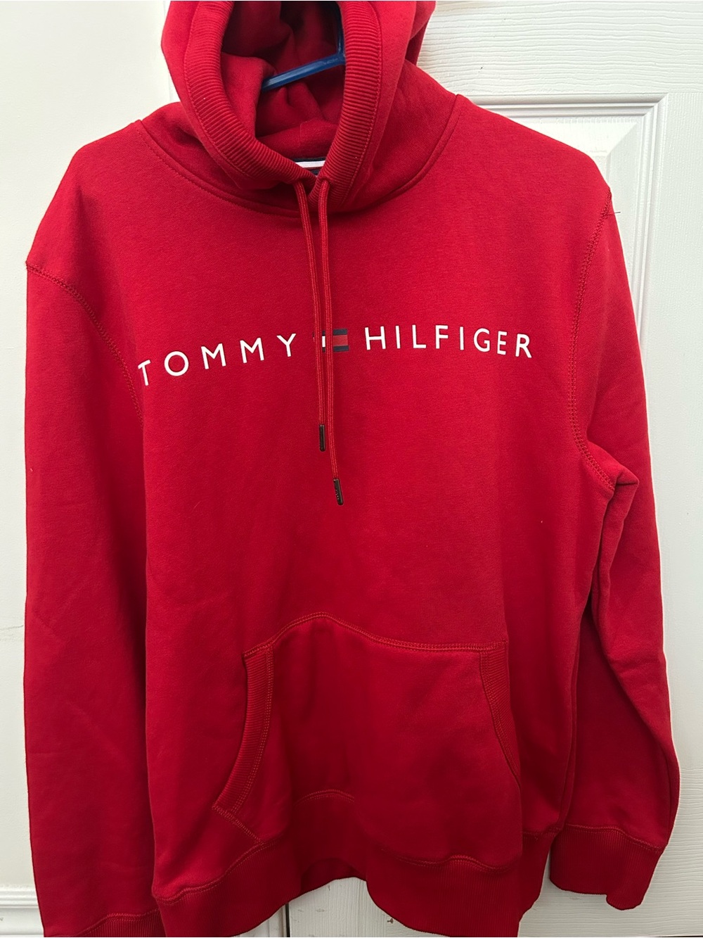Tommy Hilfiger Bright Red Logo Pullover Hoodie